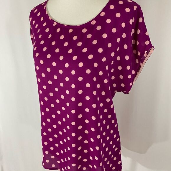 NWOT Metaphor Polka Dot Short Sleeve Top - Picture 2 of 5